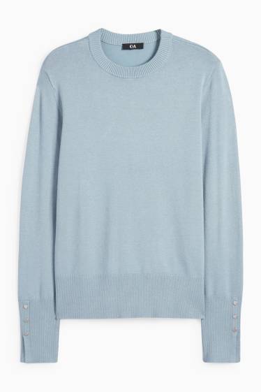 Femei - Pulover din tricot fin - albastru