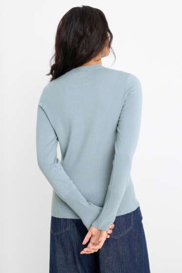 Femei - Pulover din tricot fin - albastru