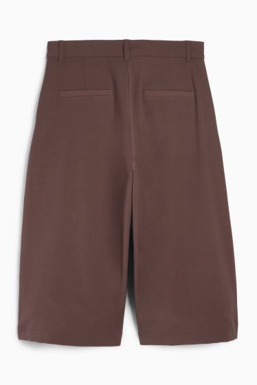Femei - Pantaloni culotte - talie medie - relaxed fit - maro închis