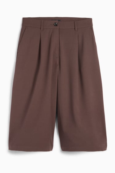 Femei - Pantaloni culotte - talie medie - relaxed fit - maro închis
