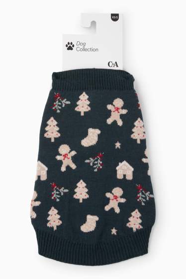 Unisex - Mini Me - pelerină pentru câini, cu motive de Crăciun - cu model - turtă dulce - verde închis