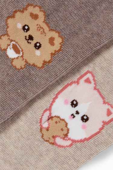 Copii - Fete - Multipack 2 perechi - Kawaii - dresuri - bej