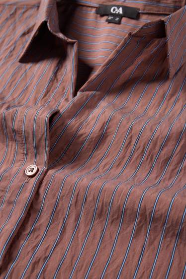 Dámské - Halenka - pruhovaná - hnědá/modrá