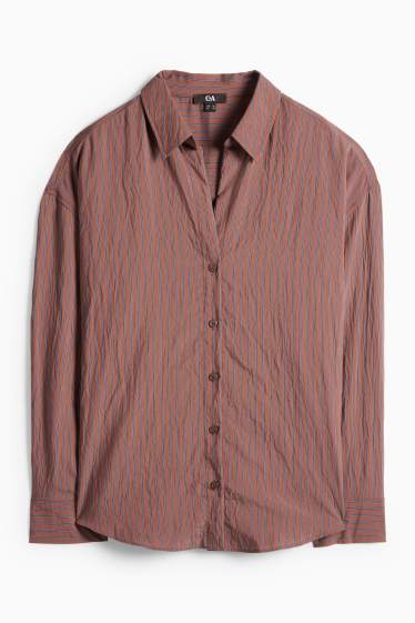 Dámské - Halenka - pruhovaná - hnědá/modrá