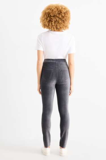 Women - Corduroy leggings - dark gray