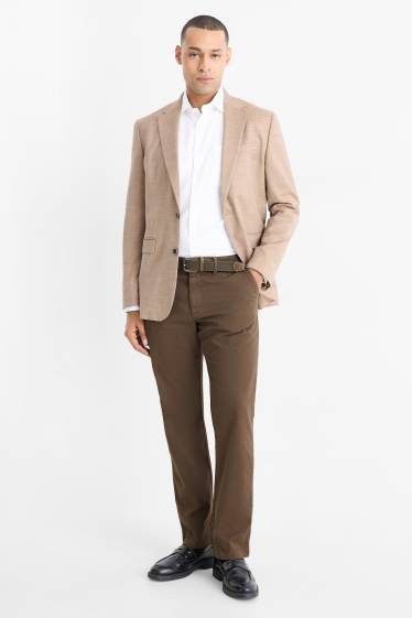 Bărbați - Chino cu curea - regular fit - maro