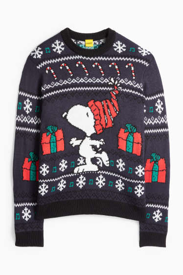 Hommes - Pull de Noël - Peanuts - bleu foncé