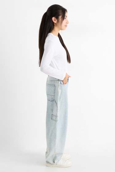 Copii - Fete - Balloon jeans - denim-albastru deschis