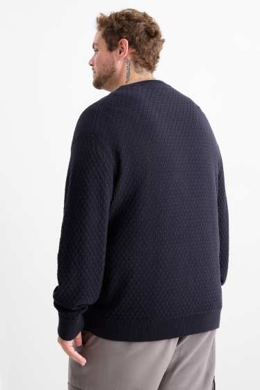 Home - Jersei - texturat - blau fosc