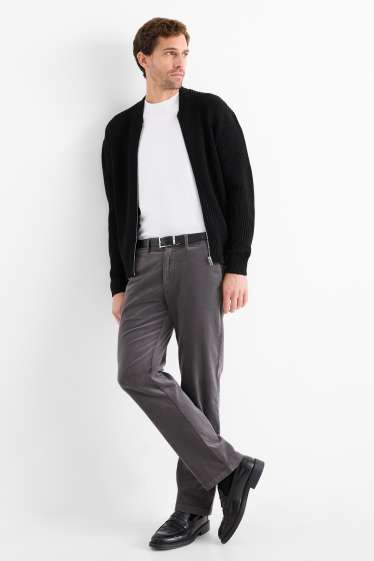 Bărbați - Chino - regular fit - structurat - gri închis