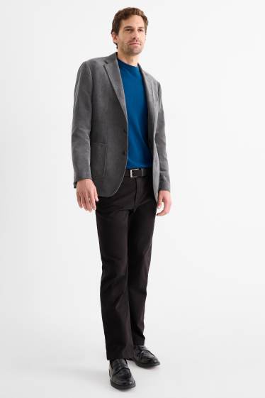 Bărbați - Chino cu curea - regular fit - negru