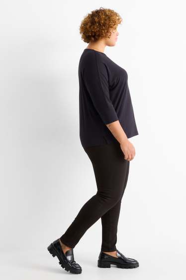 Femei - Jegging jeans - talie medie - negru