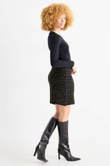 Dámské - Buklé minisukně - strukturovaná - černá