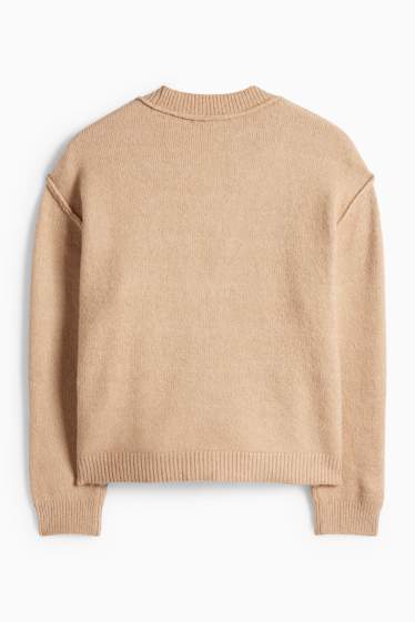 Femei - Cardigan tricotat - bej