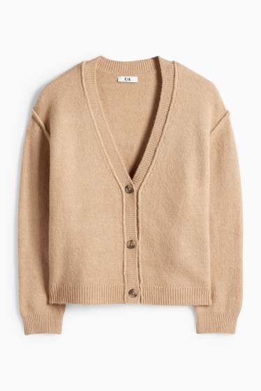 Femei - Cardigan tricotat - bej