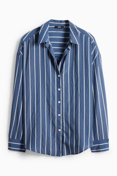 Damen - Bluse - gestreift - blau