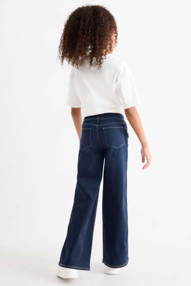 Copii - Fete - Wide leg jeggings - denim-albastru închis