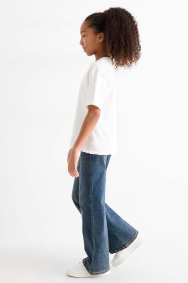 Copii - Fete - Wide leg jeggings - denim-albastru