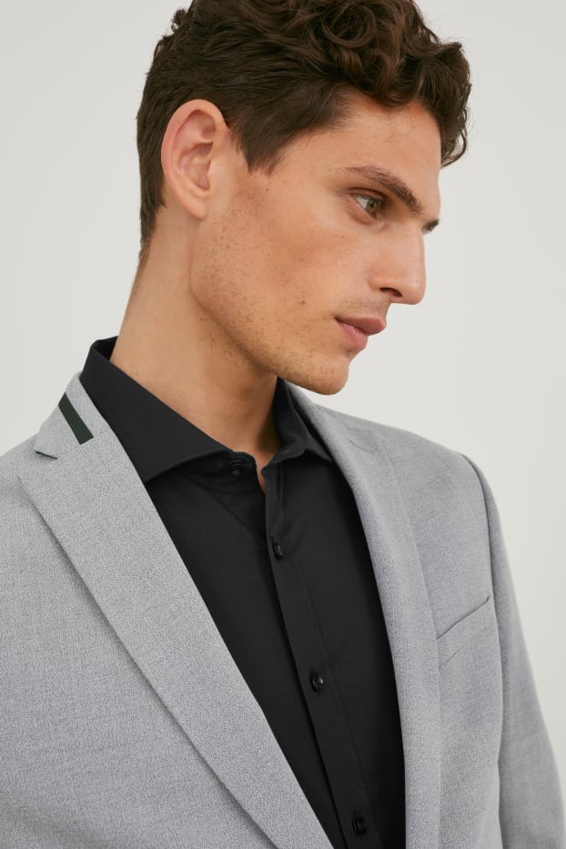 Bărbați - Sacou modular - slim fit - Flex - LYCRA® - gri deschis melanj