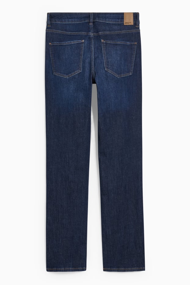 Femei - Straight jeans - talie medie - LYCRA® - denim-albastru închis