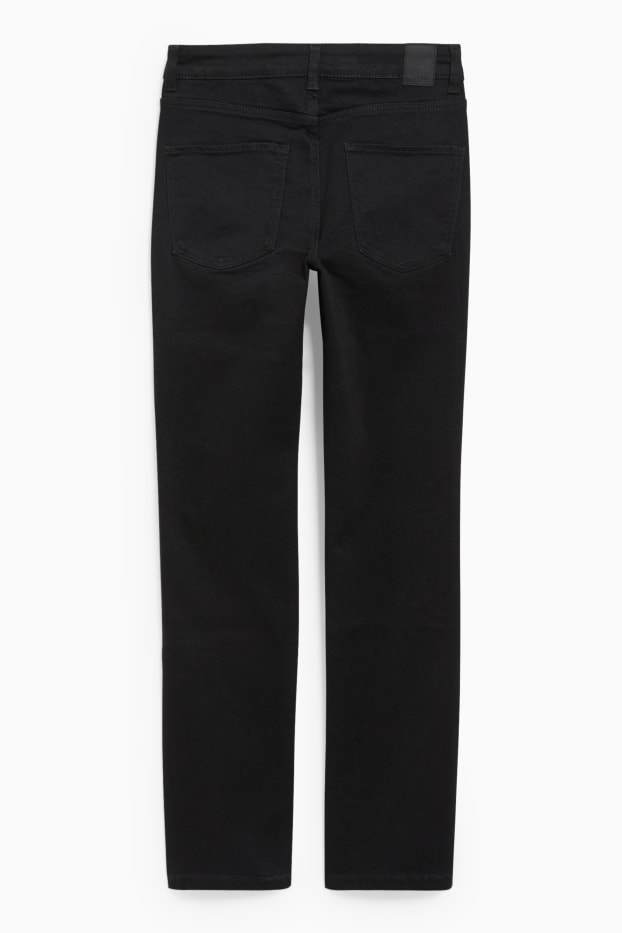 Dámské - Straight jeans - mid waist - LYCRA® - černá