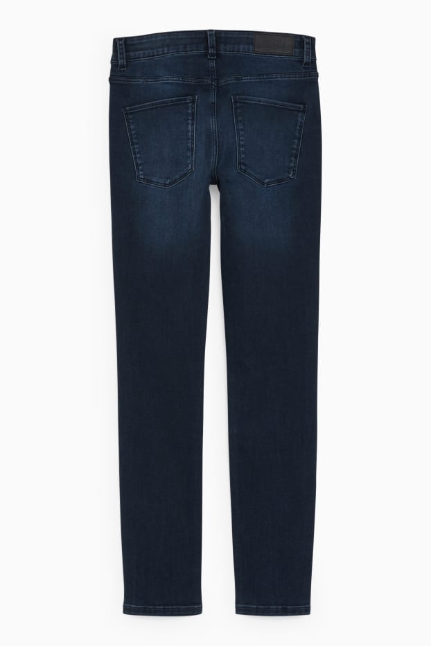 Femei - Slim jeans - talie medie - LYCRA® - denim-albastru închis