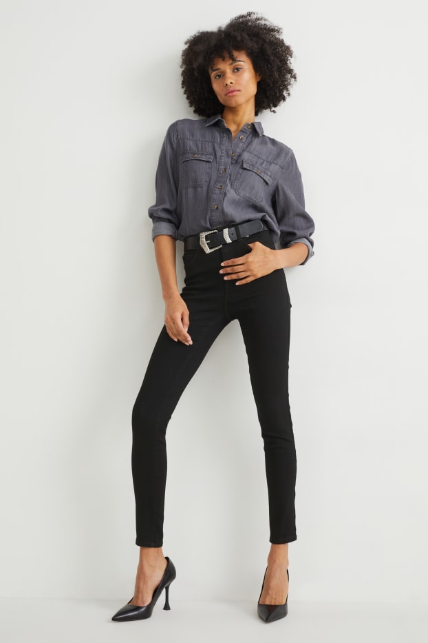 Femei - Jegging jeans - talie înaltă - negru