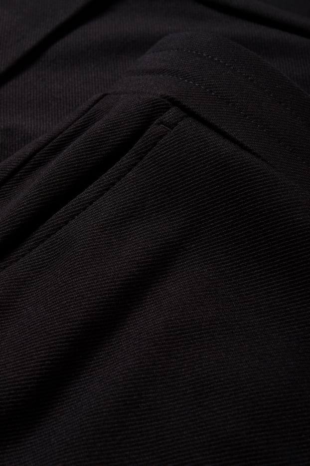 Femei - Pantaloni de stofă - talie medie - tapered fit - negru