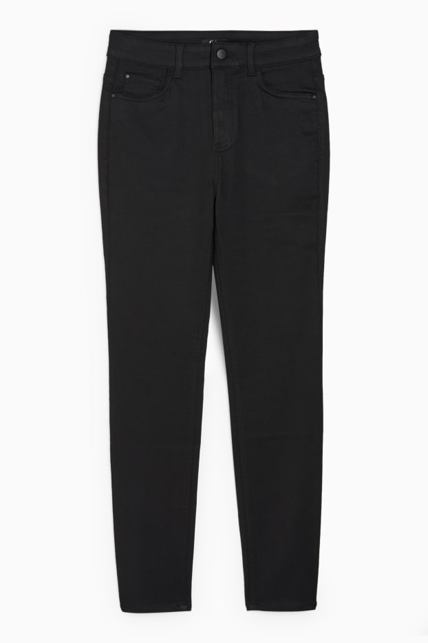 Femei - Straight jeans - talie înaltă - negru