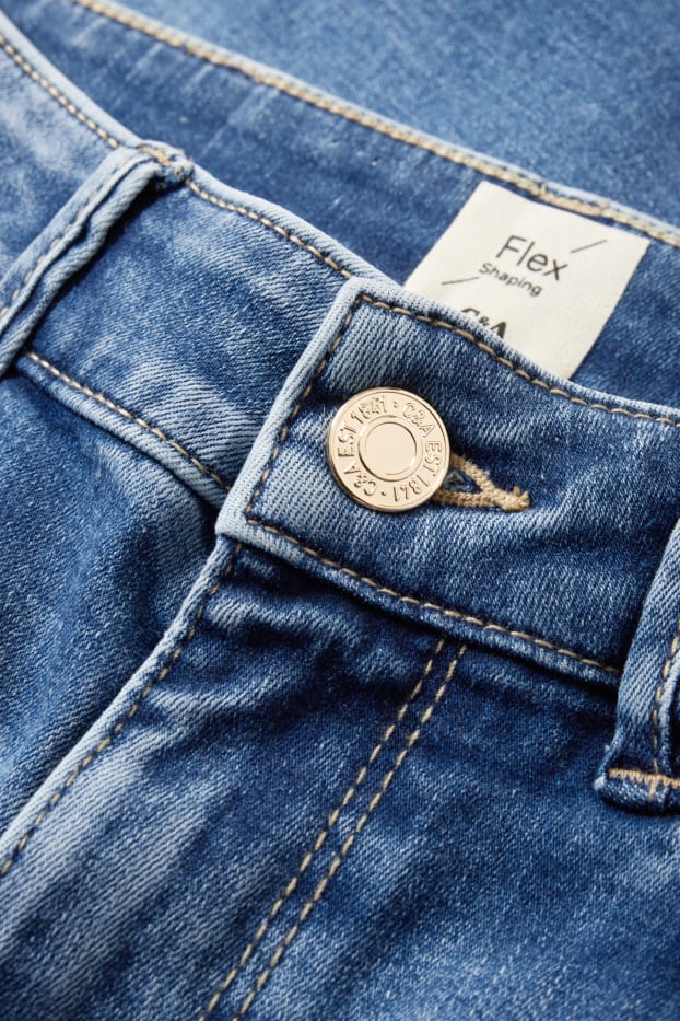 Dámské - Skinny jeans - mid waist - tvarující džíny - LYCRA® - džíny - modré