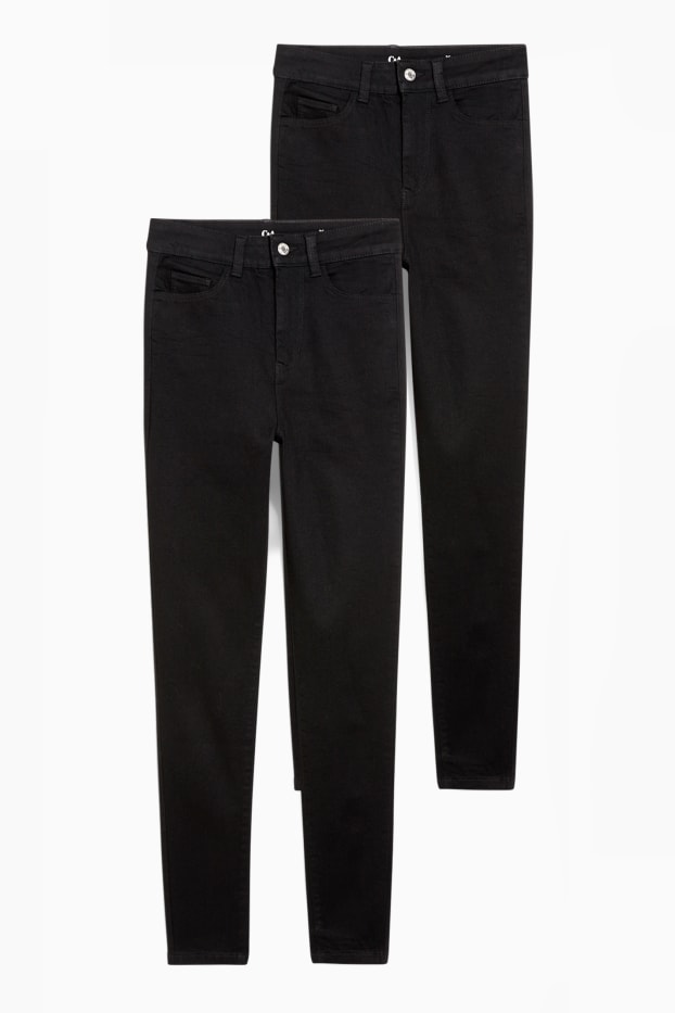 Femei - Multipack 2 buc. - jegging jeans - talie înaltă - negru