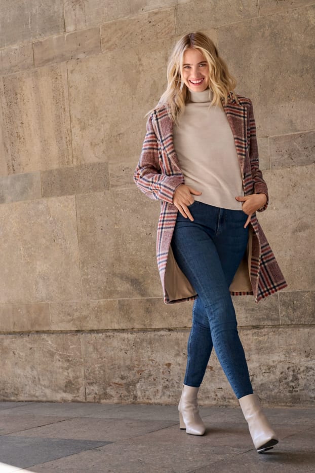 Femei - Skinny jeans - talie înaltă - denim-albastru
