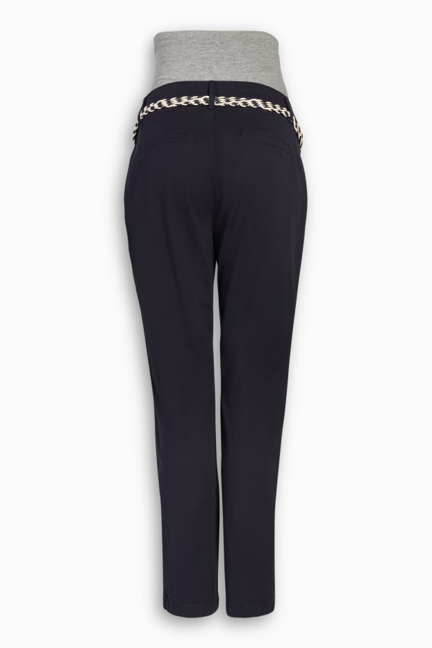 Femei - Chino gravide cu curea - slim fit - albastru închis