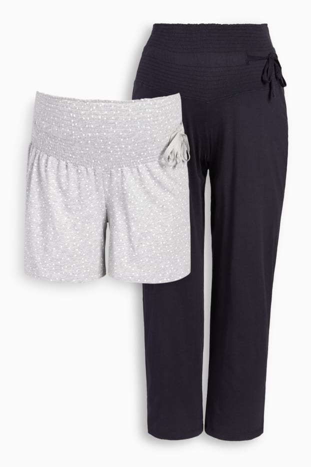 Women - Multipack of 2 - maternity pyjama bottoms and shorts - light gray-melange