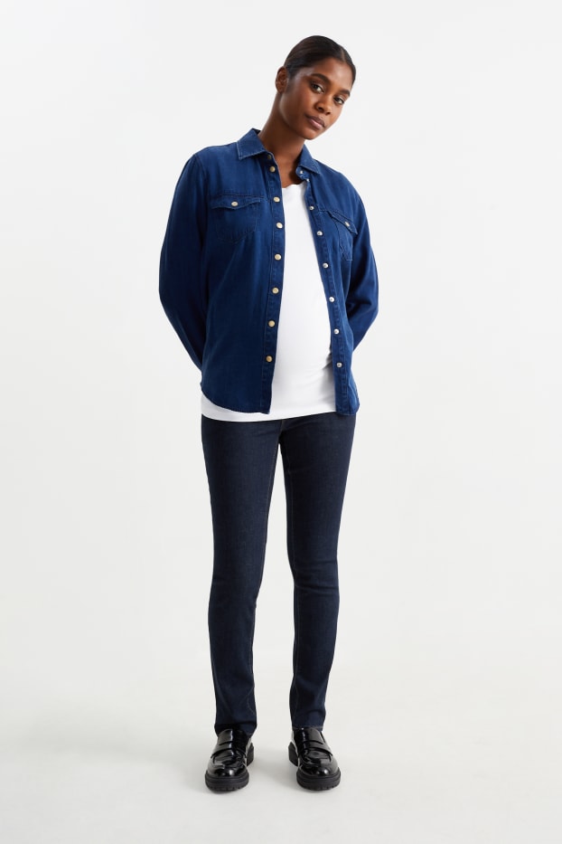 Femei - Jeans gravide - slim jeans - LYCRA® - denim-albastru închis