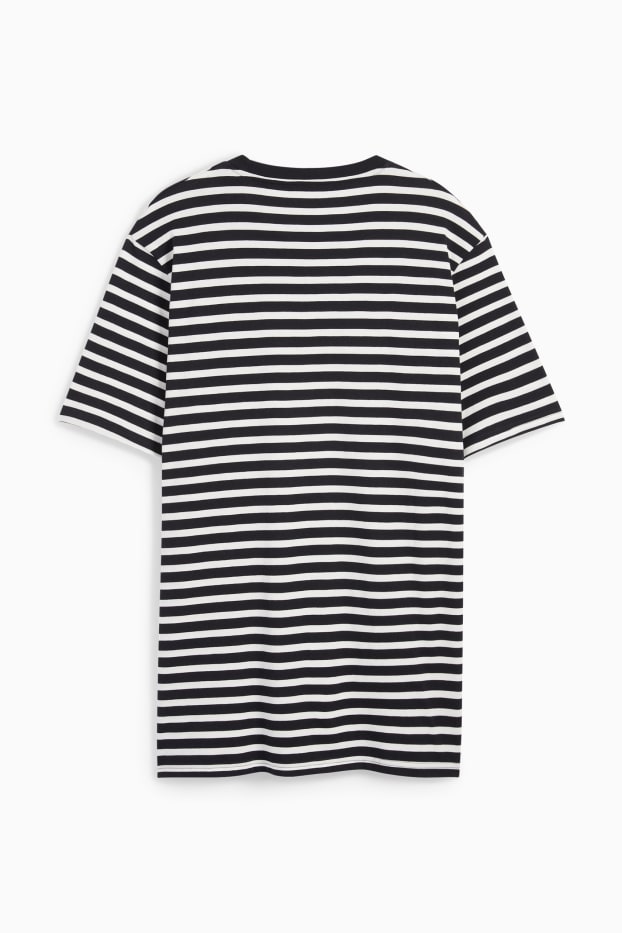 Bărbați - Tricou - cu dungi - albastru închis / alb-crem