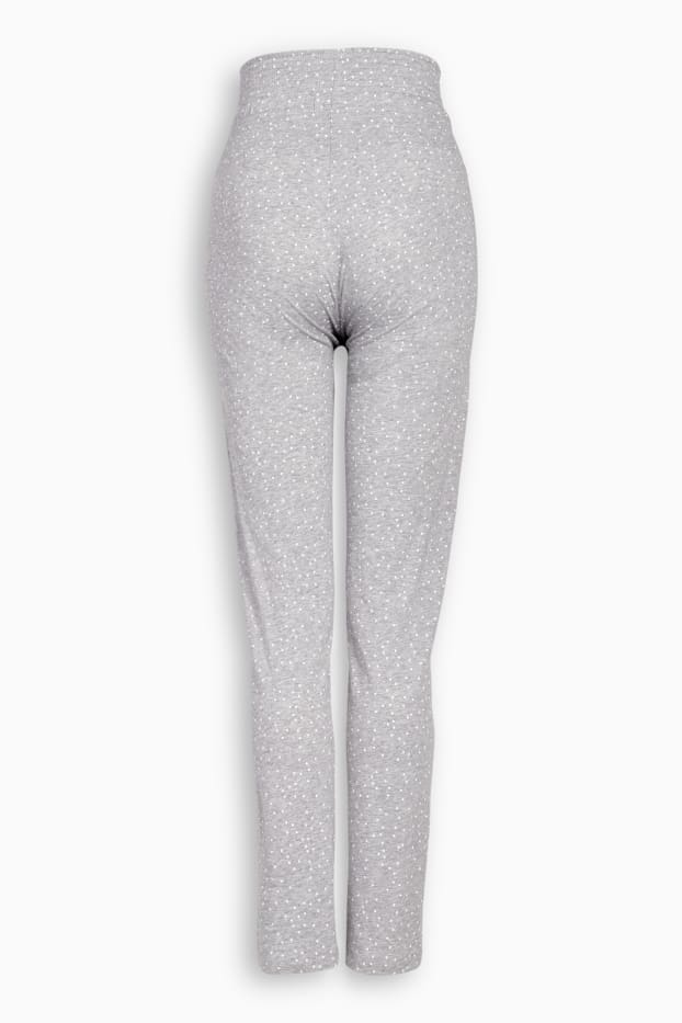 Femei - Pantaloni de pijama gravide - cu buline - gri