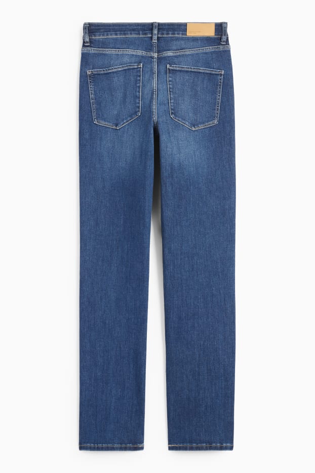 Femei - Straight jeans - talie medie - LYCRA® - denim-albastru