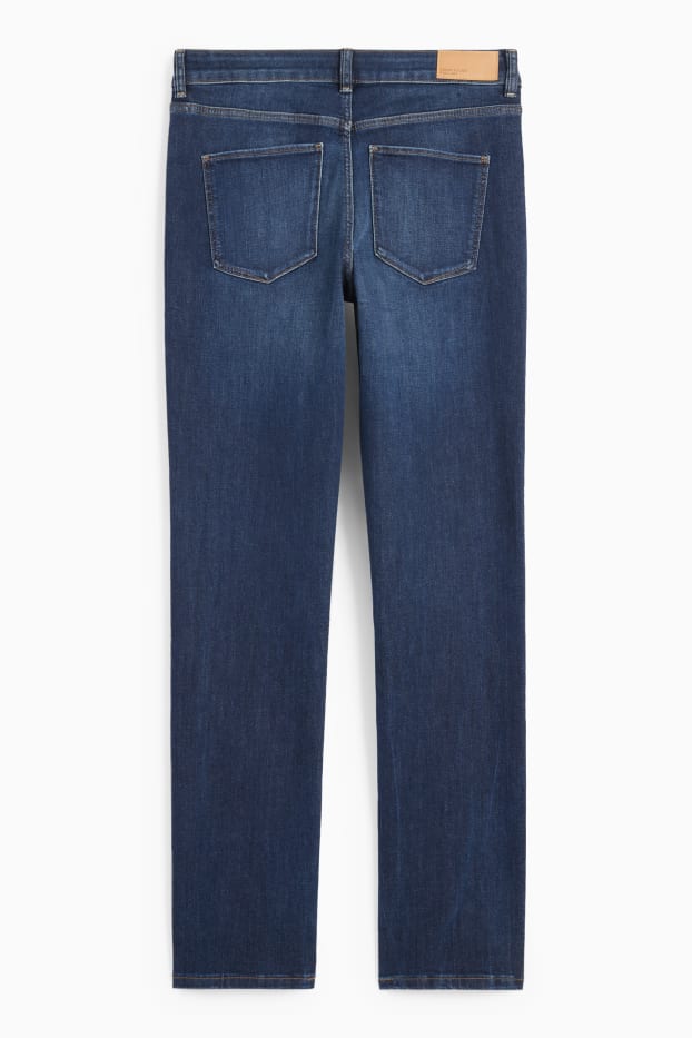 Femei - Straight jeans - talie medie - LYCRA® - denim-albastru