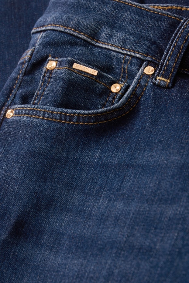 Femei - Straight jeans - talie medie - LYCRA® - denim-albastru