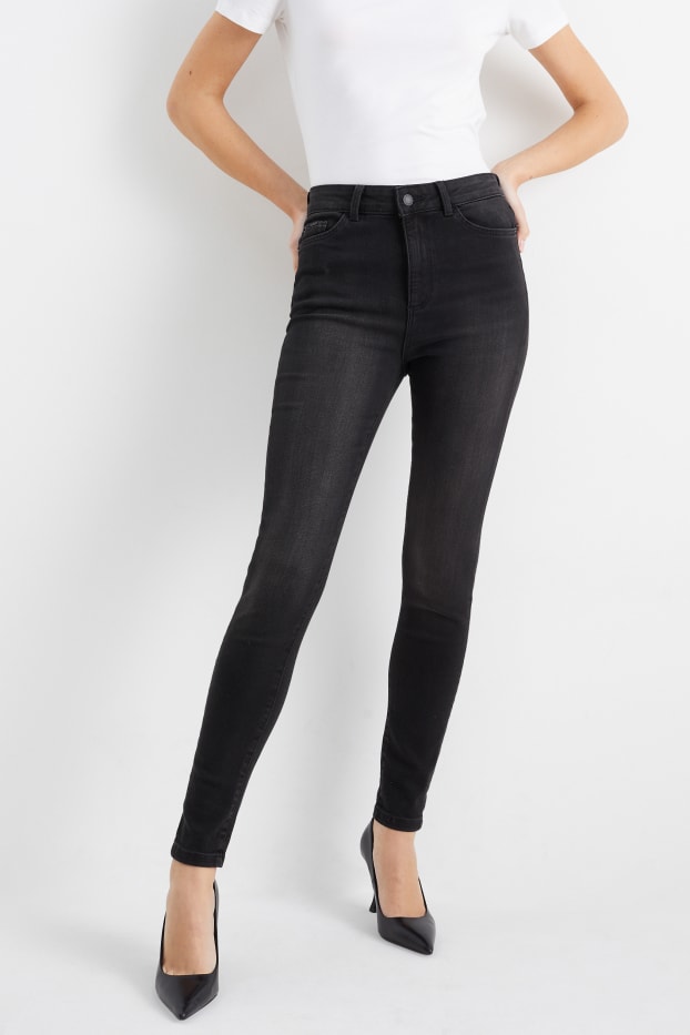 Femei - Skinny jeans - talie înaltă - LYCRA® - denim-gri
