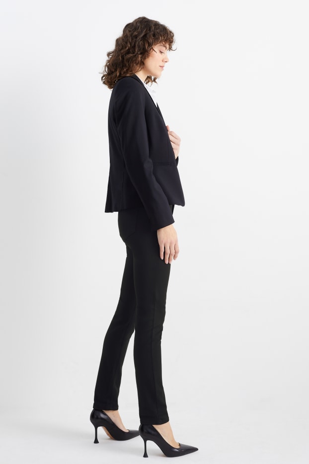Femei - Straight jeans - talie înaltă - negru
