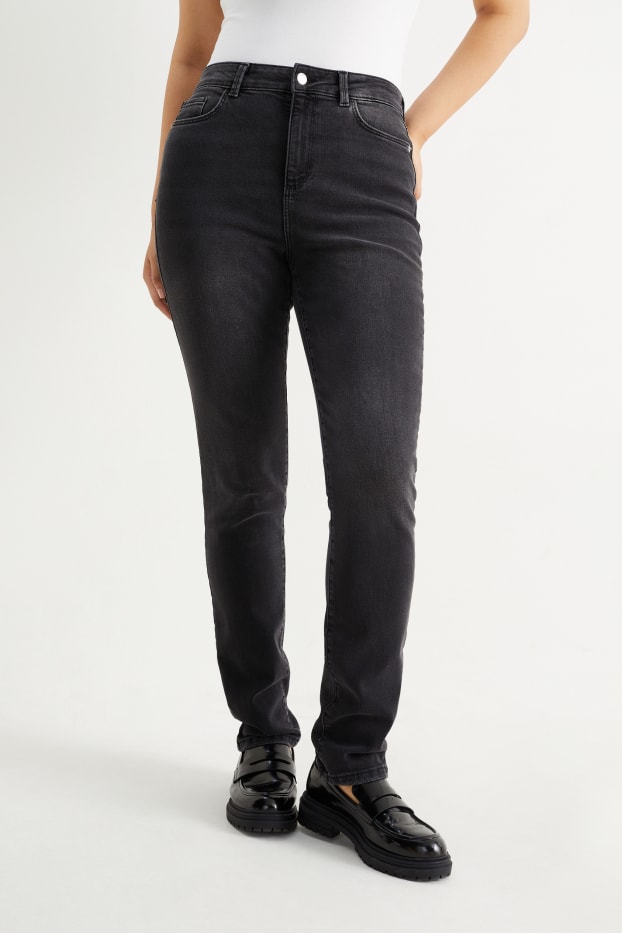 Femei - Slim jeans - talie înaltă - LYCRA® - denim-gri închis