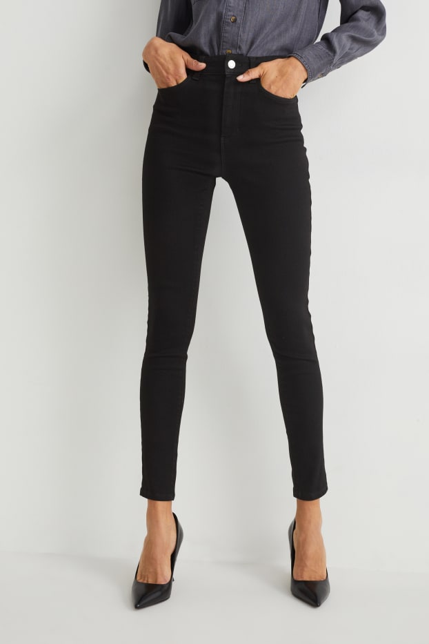 Femei - Jegging jeans - talie înaltă - negru