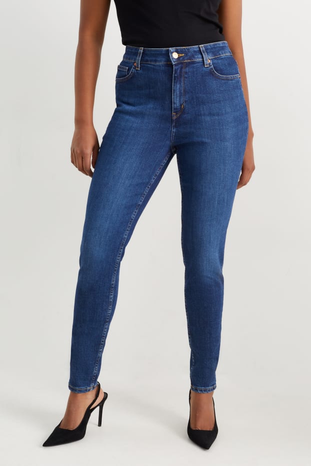 Femei - Skinny jeans - talie înaltă - denim-albastru
