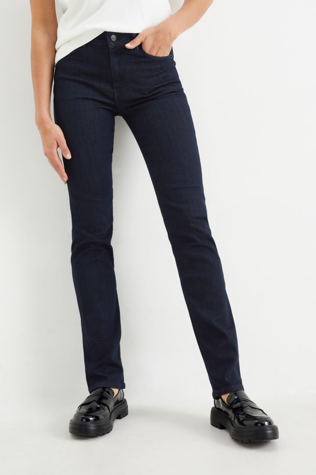 Femei - Premium Denim by C&A - straight jeans - talie medie - LYCRA® - denim-albastru închis