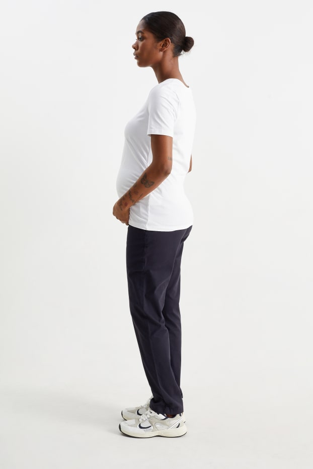 Femei - Chino gravide cu curea - slim fit - albastru închis