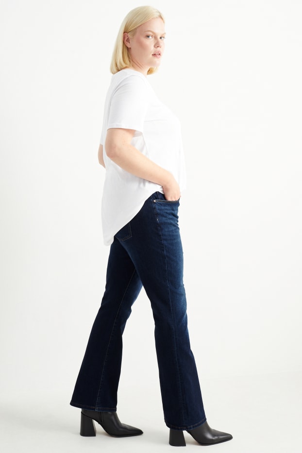 Femei - Bootcut jeans - talie medie - LYCRA® - denim-albastru