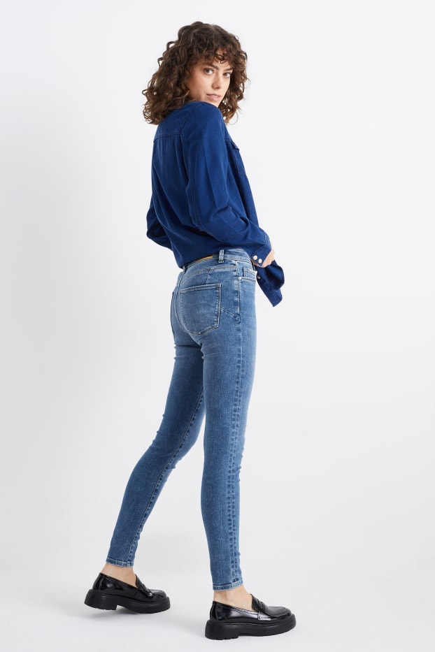 Dámské - Skinny jeans - mid waist - tvarující džíny - LYCRA® - džíny - modré
