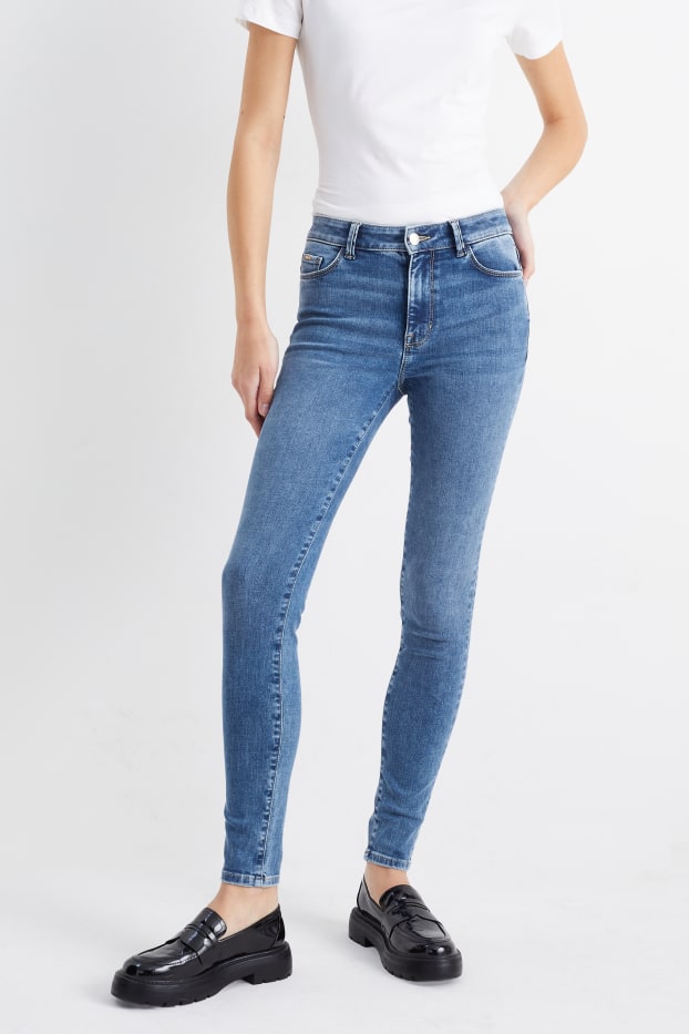 Dámské - Skinny jeans - mid waist - tvarující džíny - LYCRA® - džíny - modré